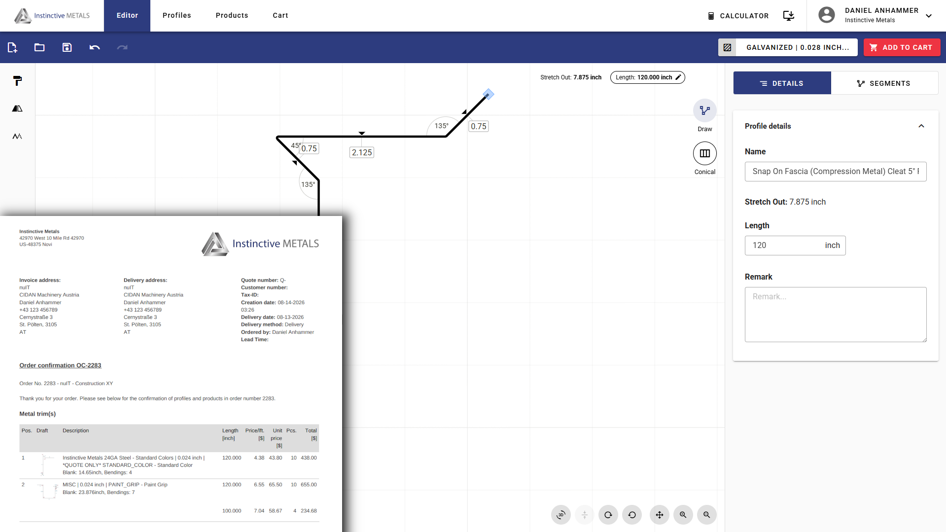 Webshop with another customer brand applied