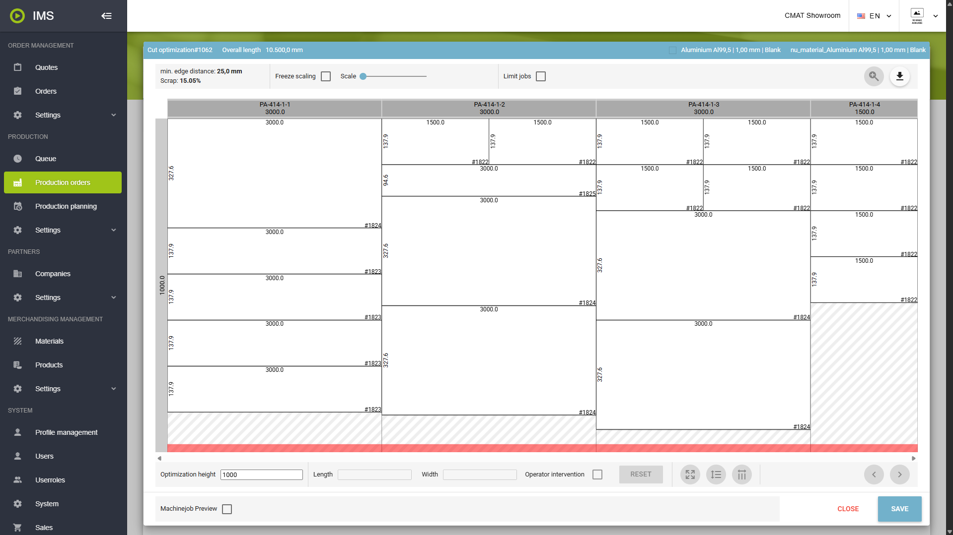Weekly production planning