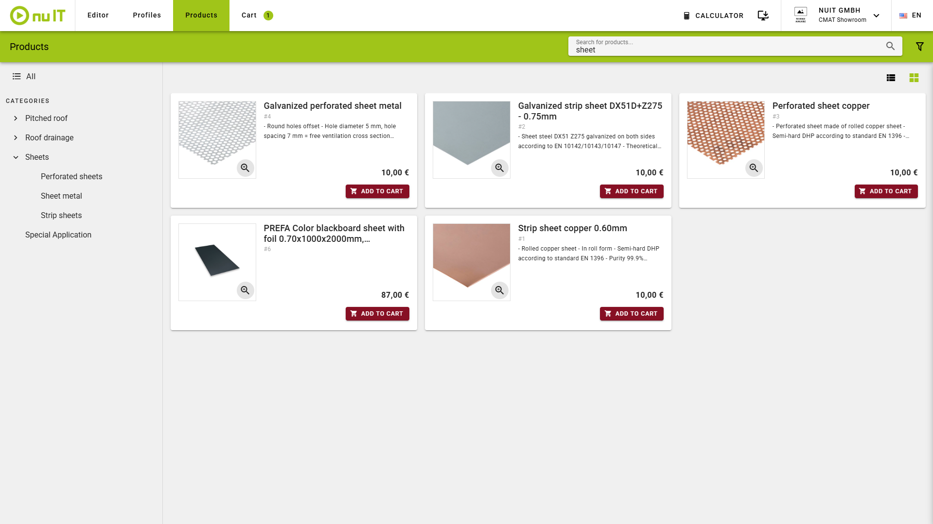 Webshop product page